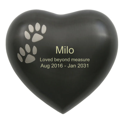 Arielle Heart Urn Slate Paw