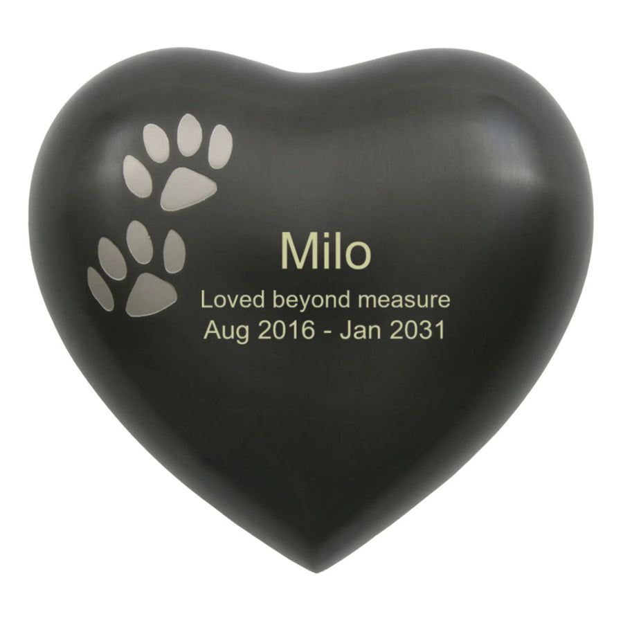 Arielle Heart Urn Slate Paw