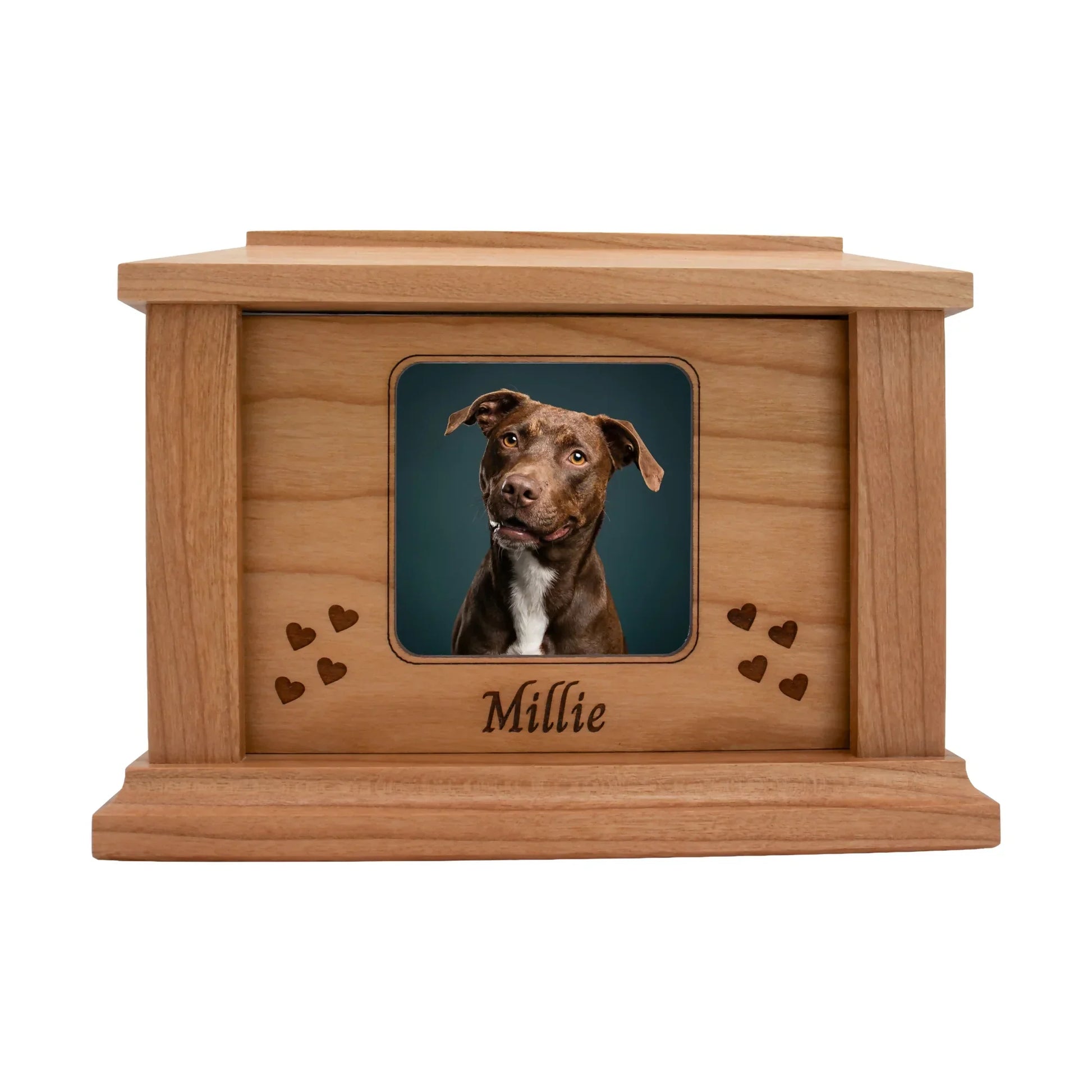 wooden pet urn for cremation ashes