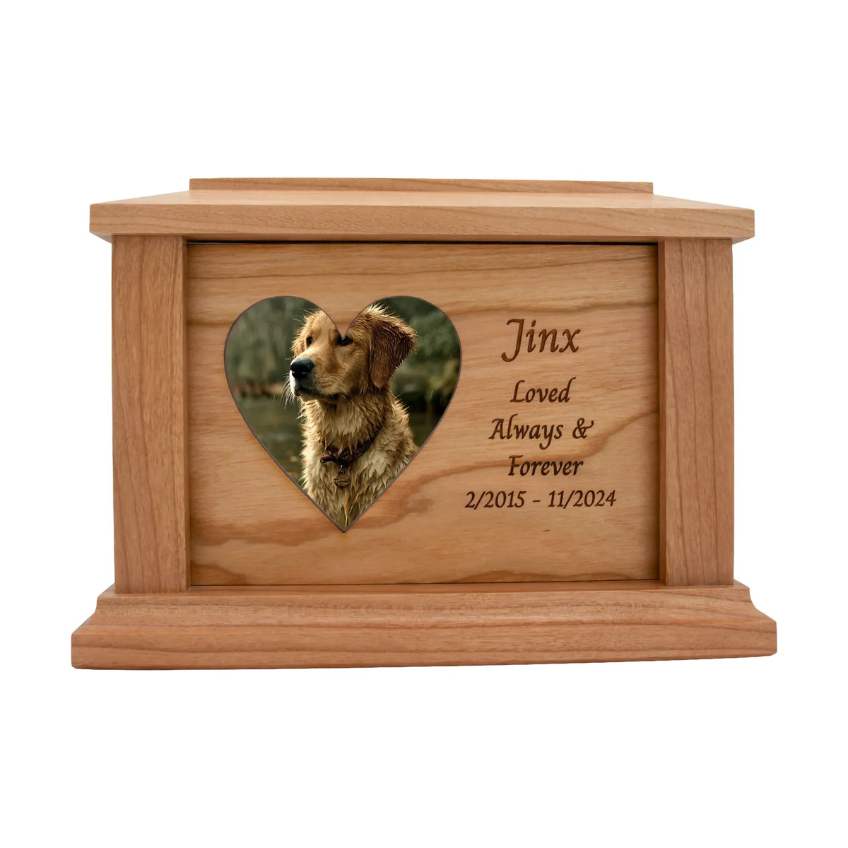 Cherry Pet Urn | Side Heart