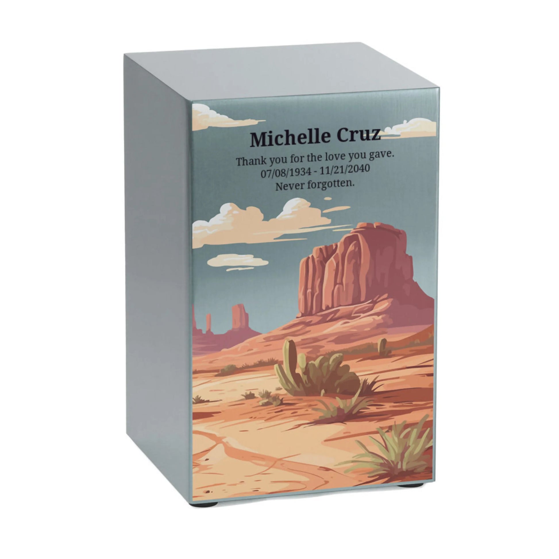 Life Canvas Desert Landscape Pewter