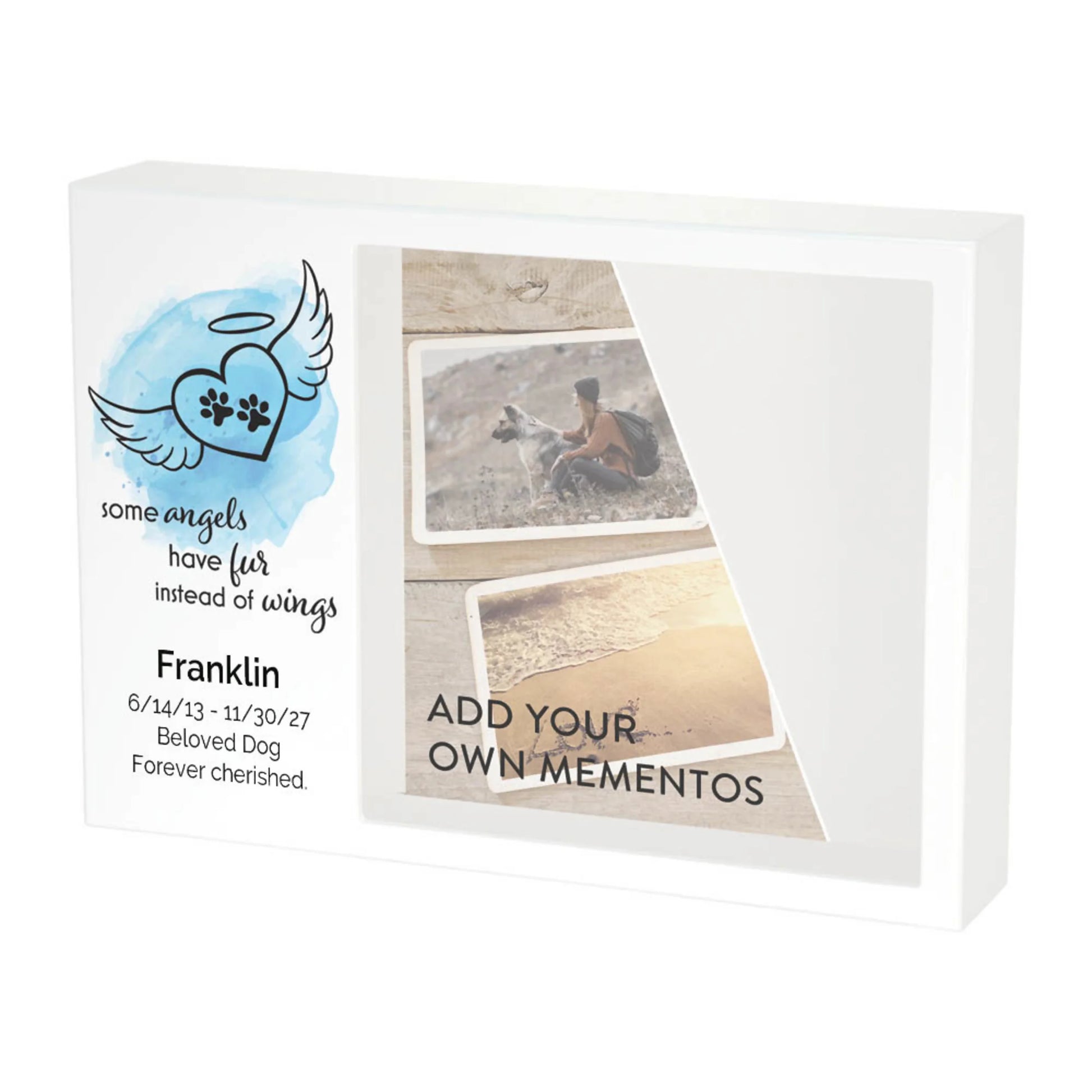 Shadowbox Remembrance Angel Wings Blue