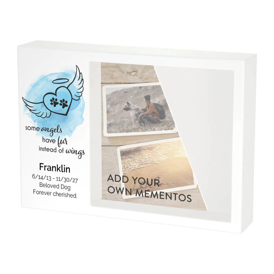 Shadowbox Remembrance Angel Wings Blue