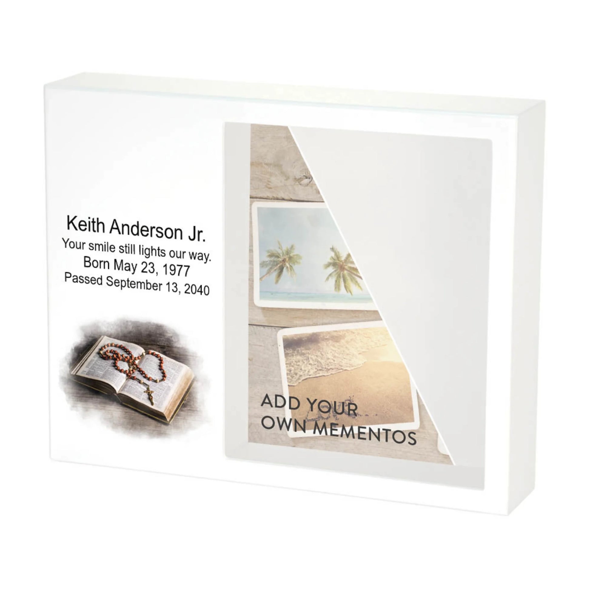 Shadowbox Remembrance Bible & Rosary