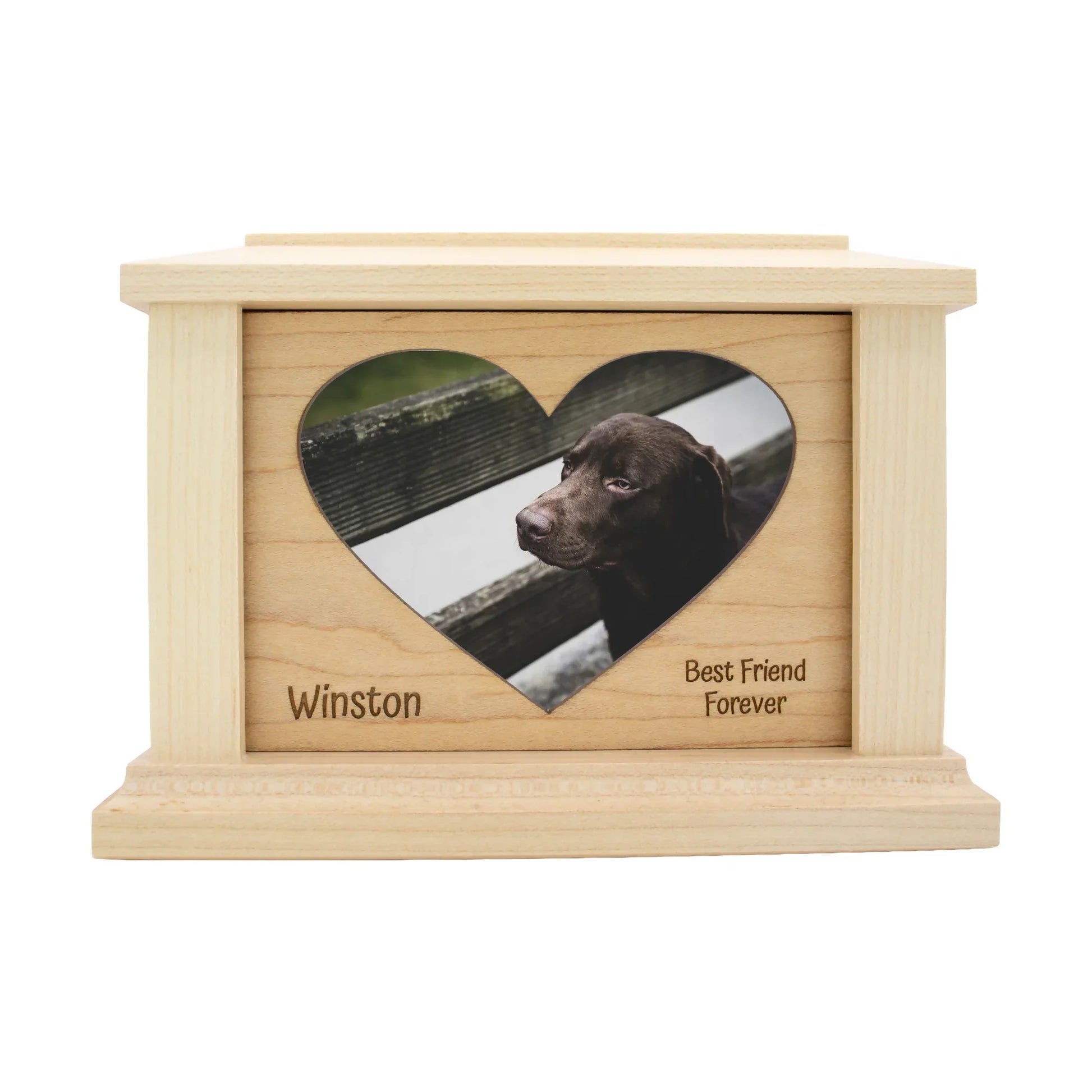 wooden pet urn for cremation ashes