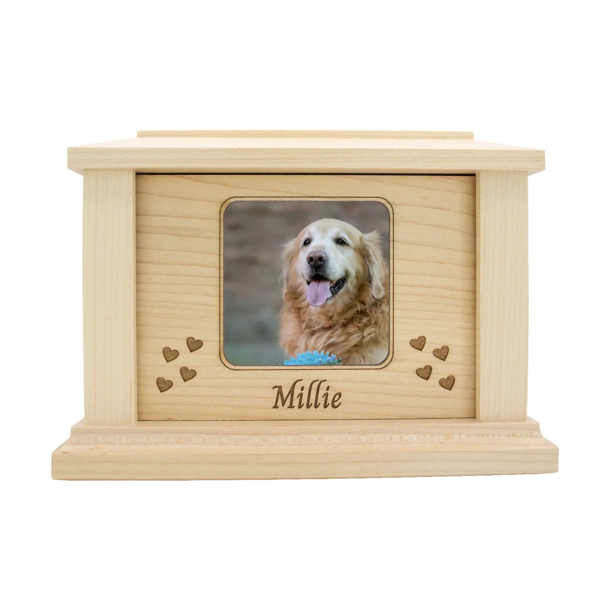 wooden pet urn for cremation ashes