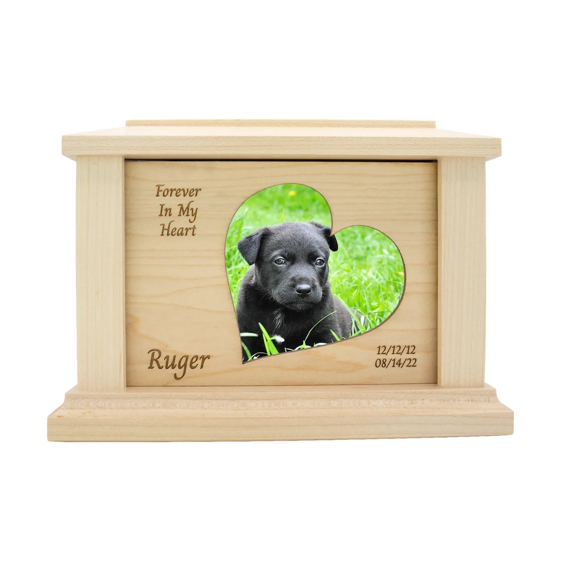 wooden pet urn for cremation ashes