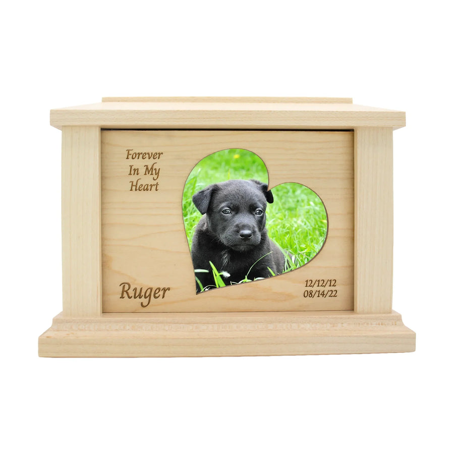 wooden pet urn for cremation ashes