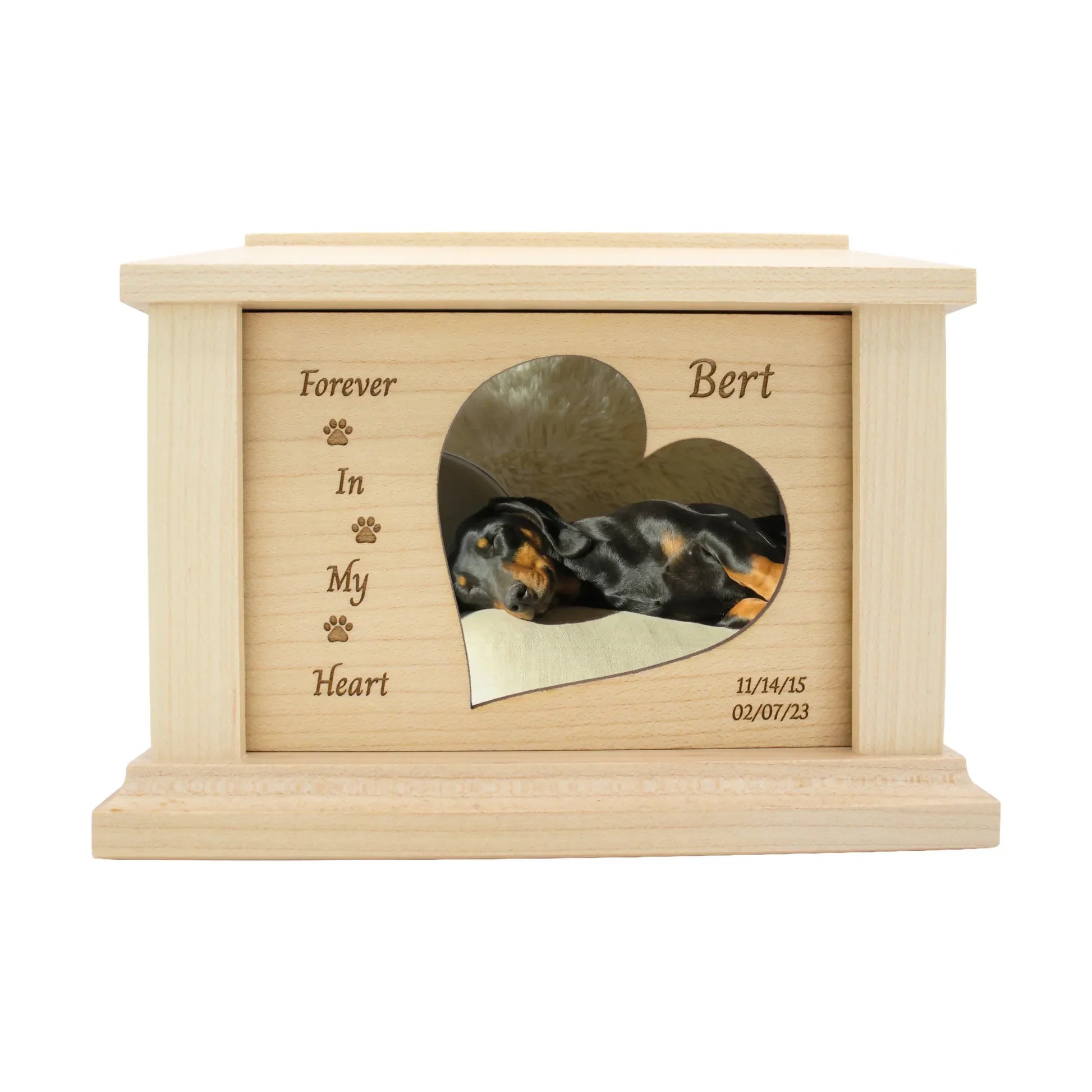 wooden pet urn for cremation ashes