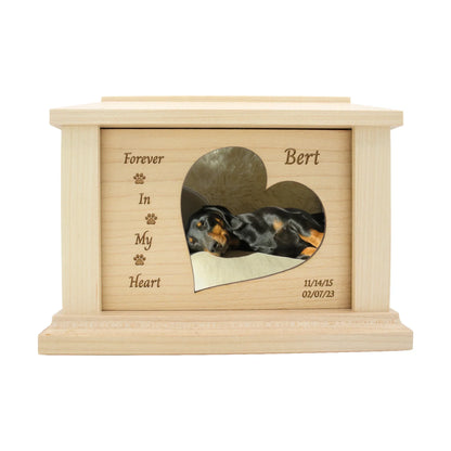 wooden pet urn for cremation ashes