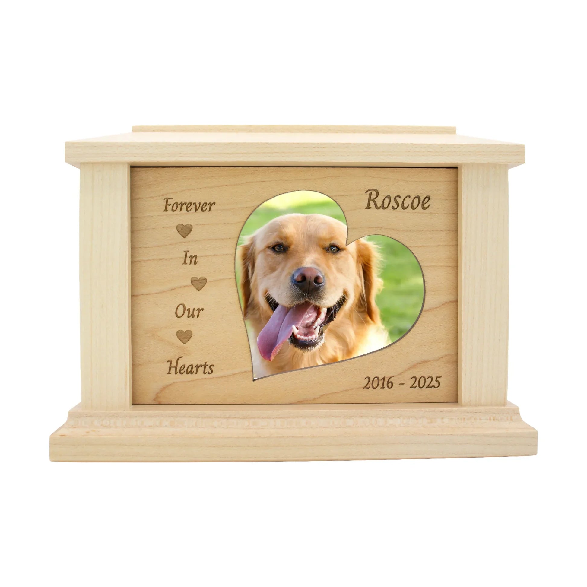 wooden pet urn for cremation ashes