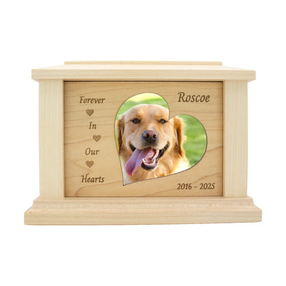 wooden pet urn for cremation ashes
