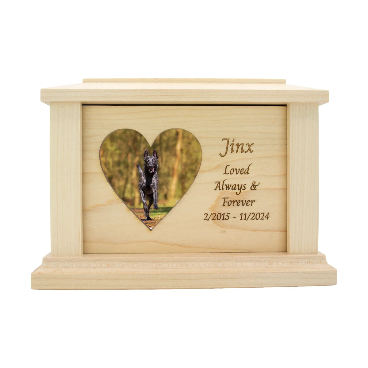 Maple Pet Urn | Side Heart