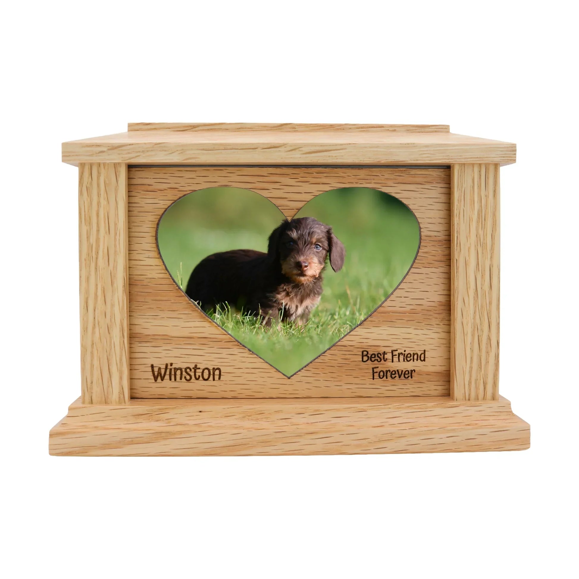 wooden pet urn for cremation ashes