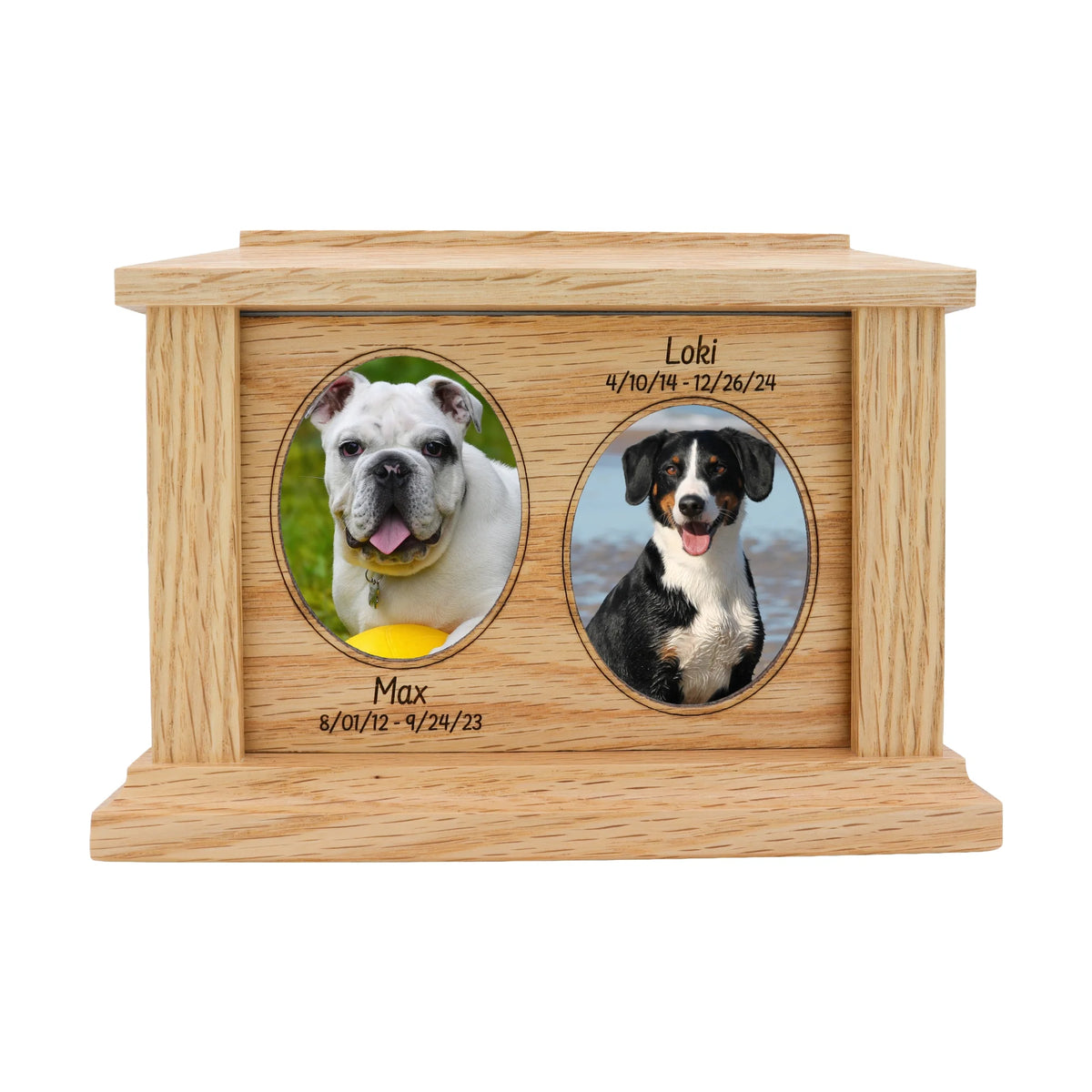 Oak Pet Urn | Double Oval