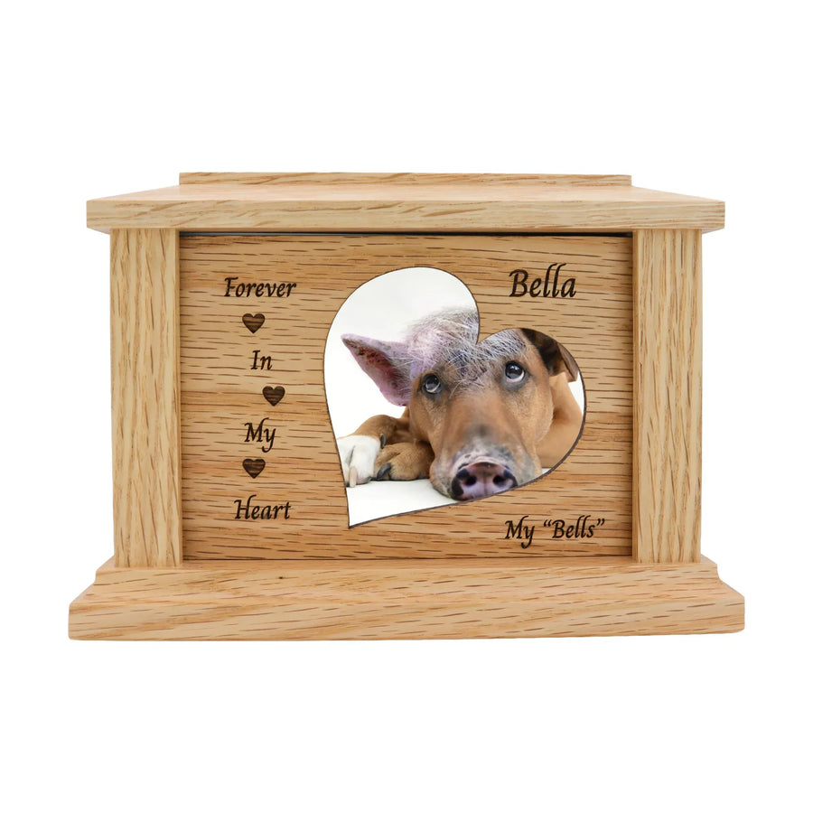 wooden pet urn for cremation ashes