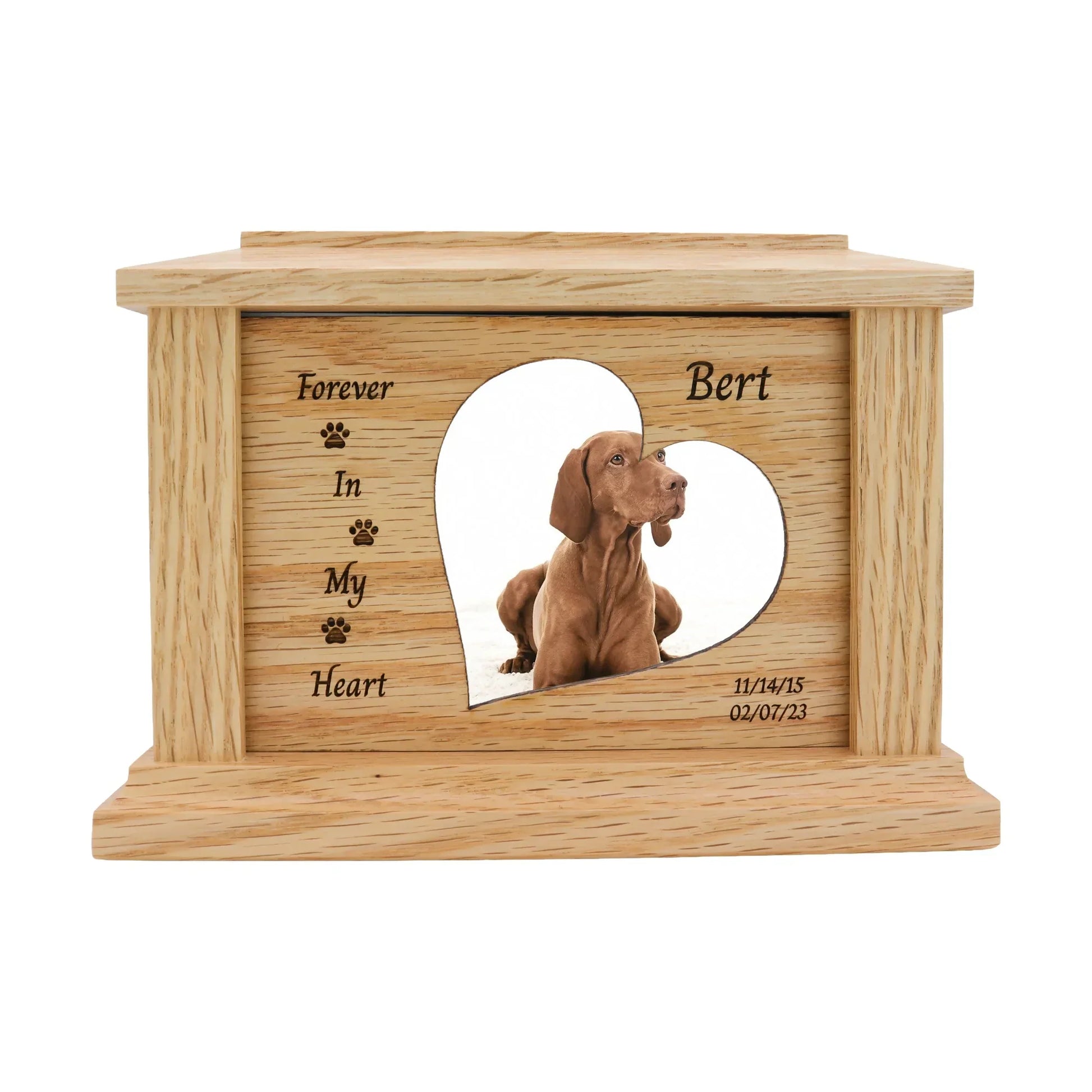 wooden pet urn for cremation ashes