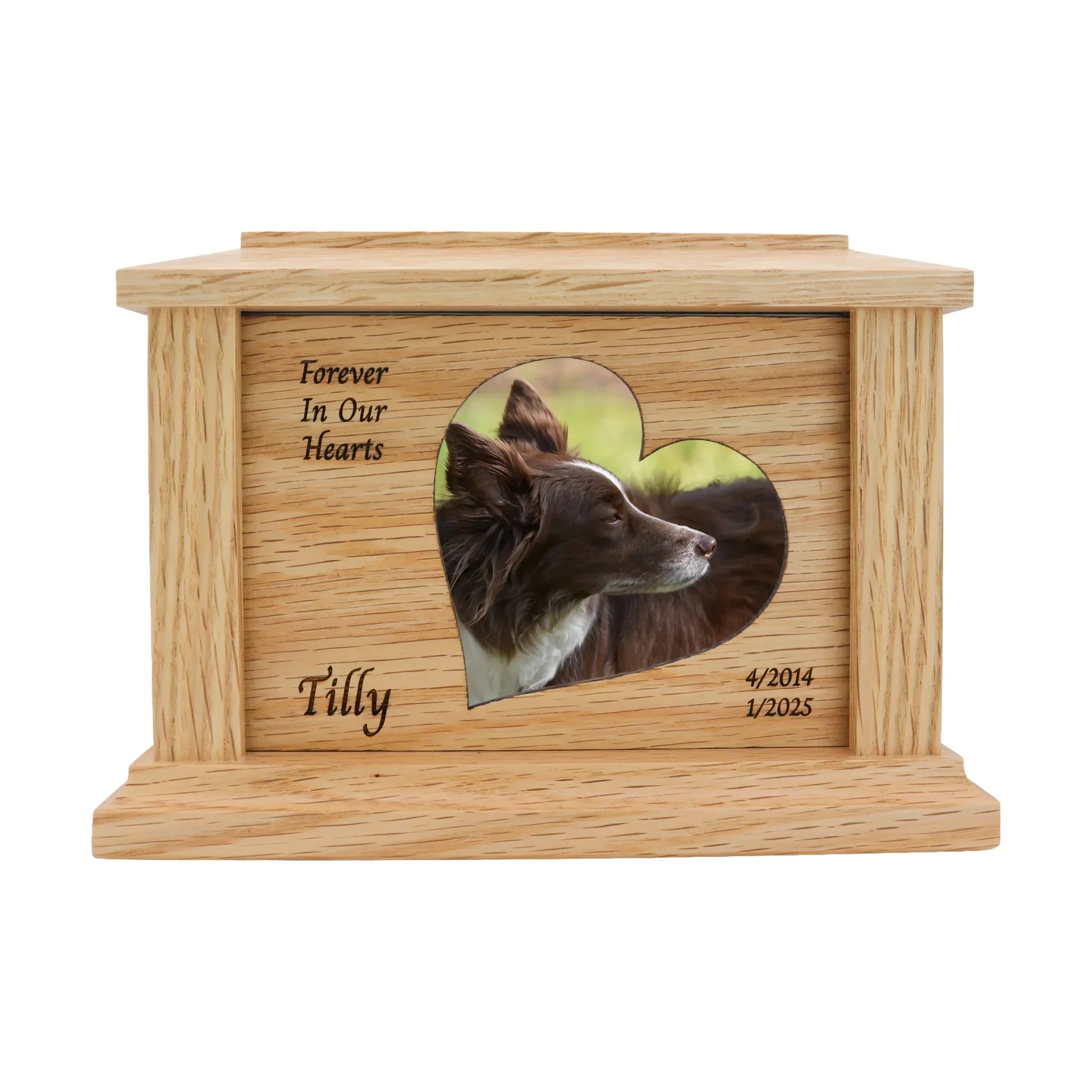wooden pet urn for cremation ashes