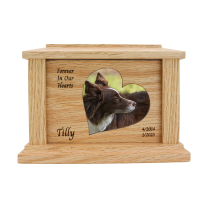 wooden pet urn for cremation ashes