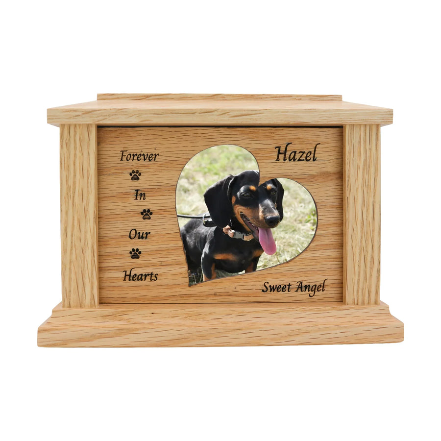 wooden pet urn for cremation ashes