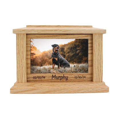 wooden pet urn for cremation ashes
