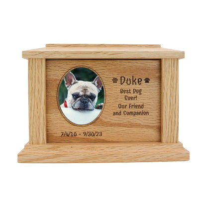 wooden pet urn for cremation ashes