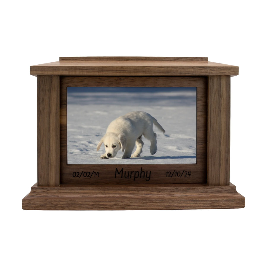 Walnut Pet Urn | Rectangle Base