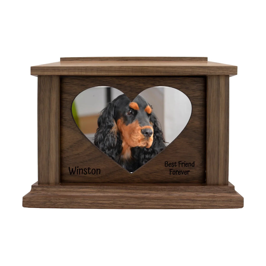 wooden pet urn for cremation ashes