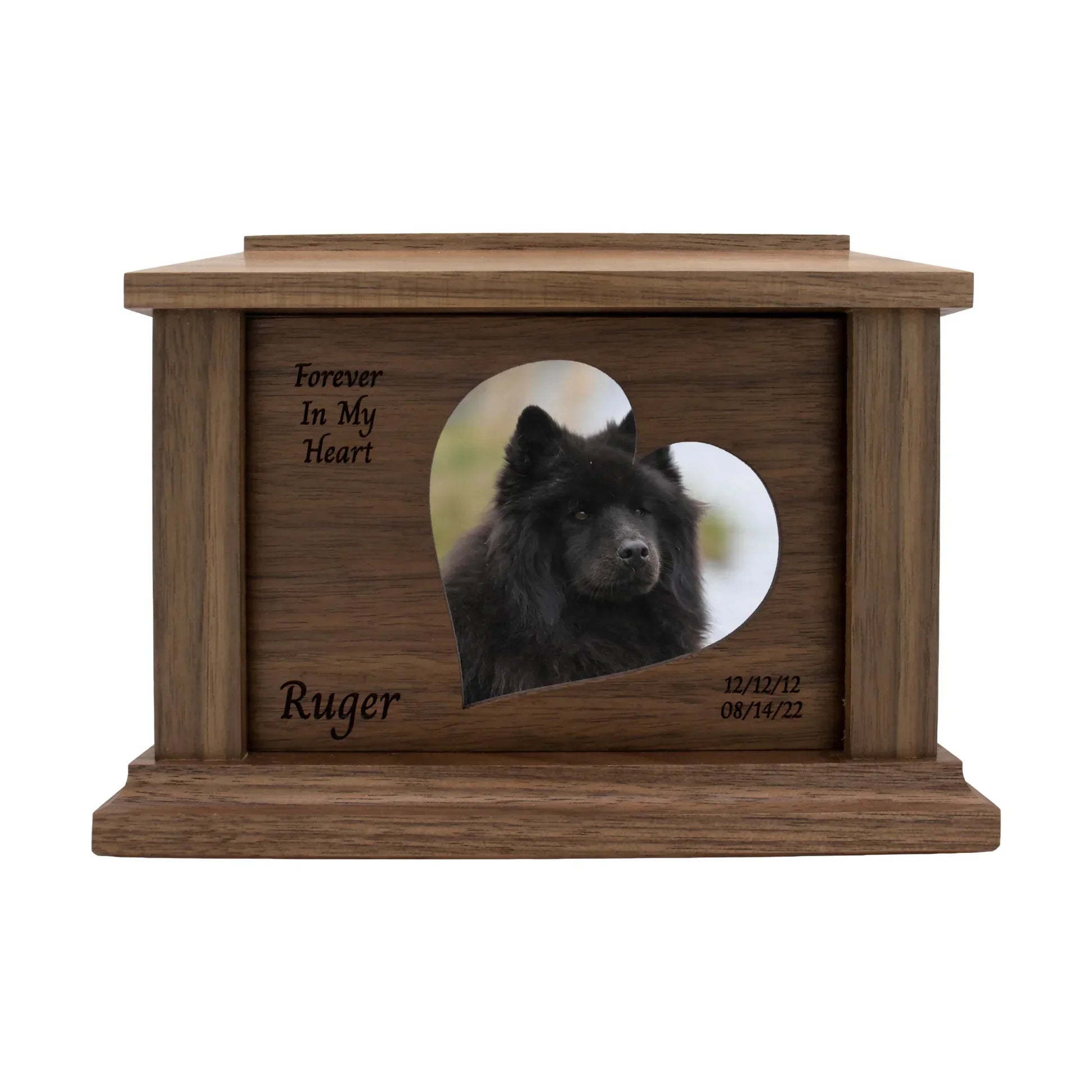 wooden pet urn for cremation ashes