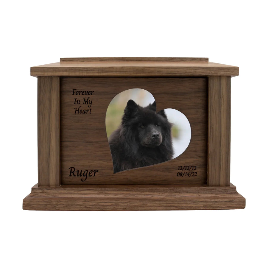 wooden pet urn for cremation ashes