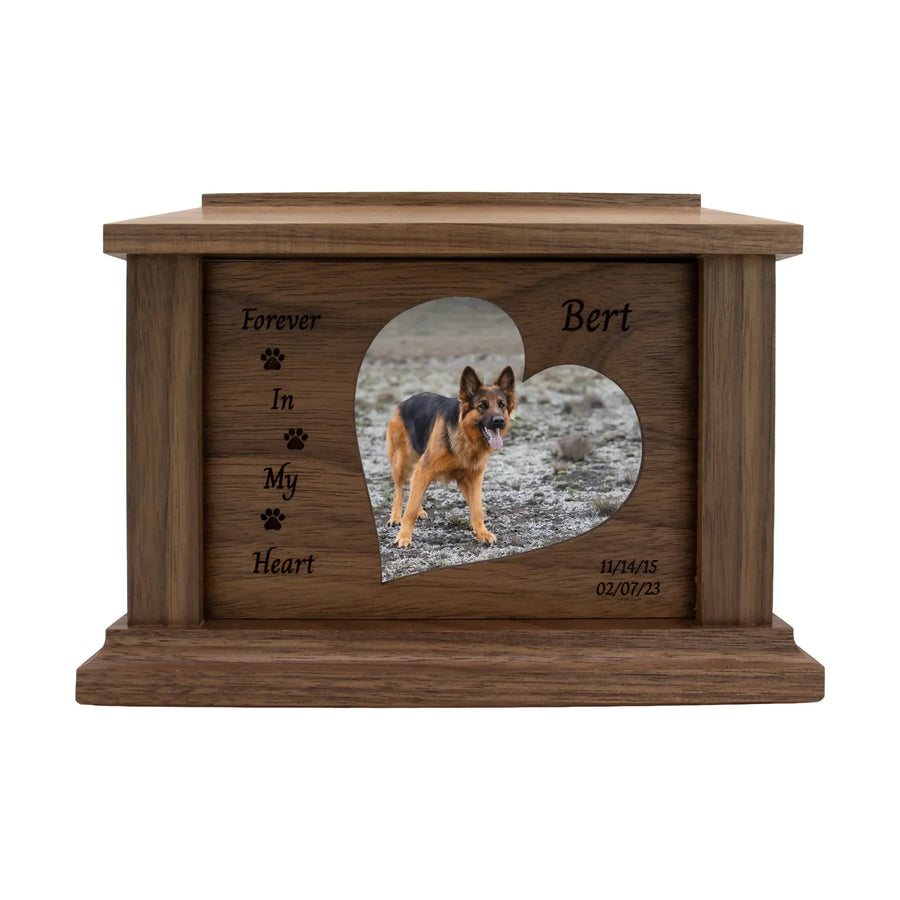 wooden pet urn for cremation ashes