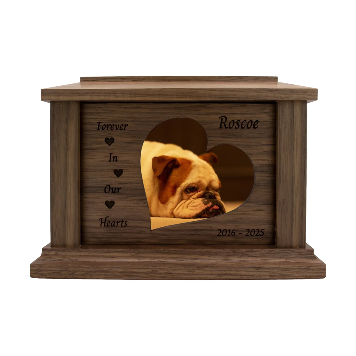 Walnut Pet Urn | FIOH Hearts