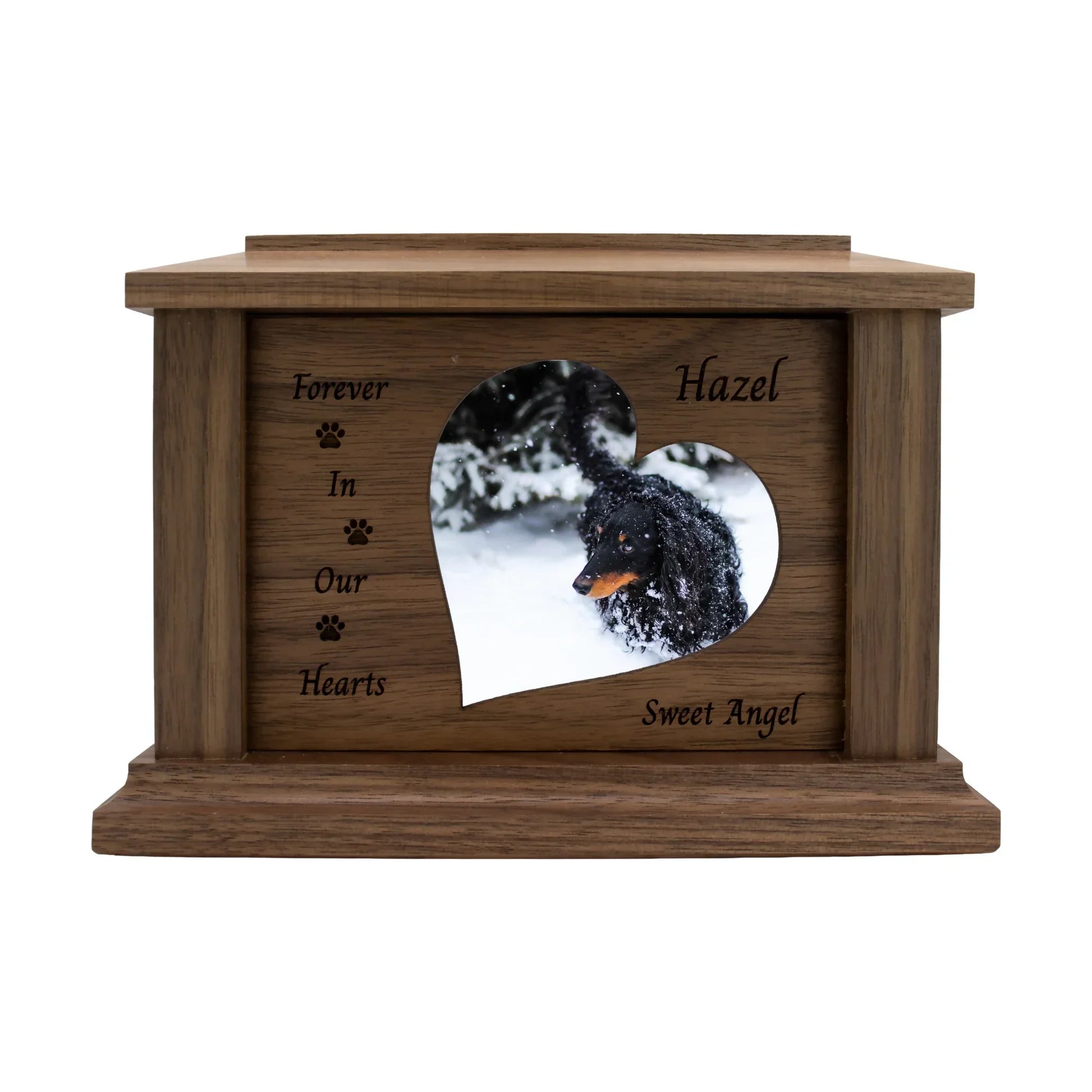 wooden pet urn for cremation ashes