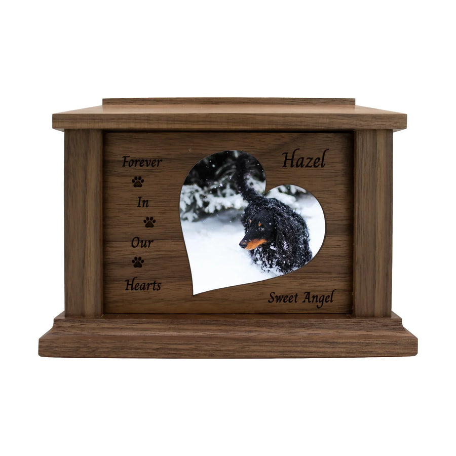 wooden pet urn for cremation ashes