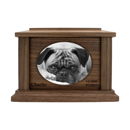 wooden pet urn for cremation ashes