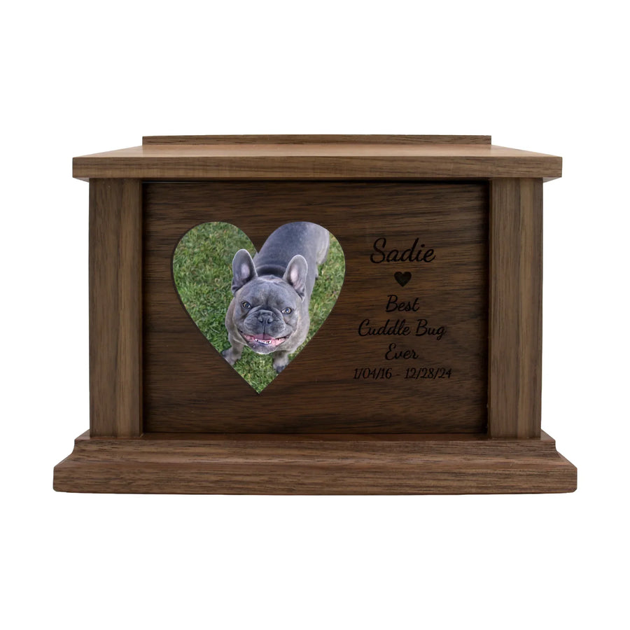 wooden pet urn for cremation ashes