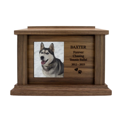 wooden pet urn for cremation ashes